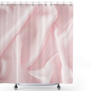 Personality  Light Pink Shiny Satin Fabric Background Shower Curtains