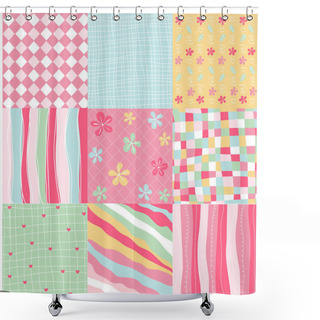 Personality  Patterns With Fabric Texture Shower Curtains