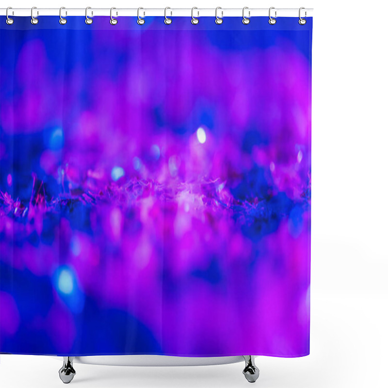 Personality  Abstract Glowing Background With Ultra Violet Glitter And Bokeh Shower Curtains