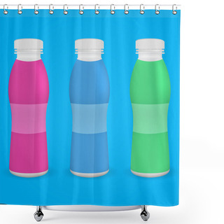 Personality  Plastic Bottle Drinking Yoghurt. Vector Illustration. EPS10 Shower Curtains