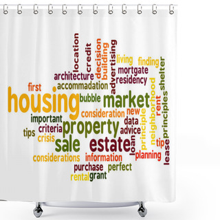 Personality  Housing Market Word Cloud Shower Curtains