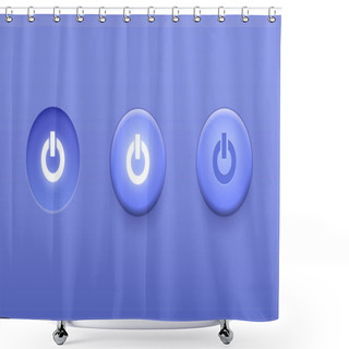 Personality  Power Switch Icons, Vector Buttons Shower Curtains