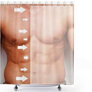 Personality  Bodybuilder Torso Shower Curtains