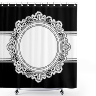 Personality  White Lace Frame Shower Curtains