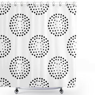Personality  Vector Geometric Seamless Pattern. Repeating Abstract Circles Gr Shower Curtains