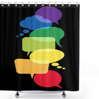 Personality  Colored Speech Bubbles In A Row Shower Curtains