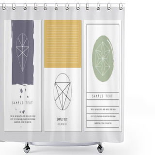 Personality  Set Of Cards For Invitation, Business Card, Poster Or Banner Designs Shower Curtains
