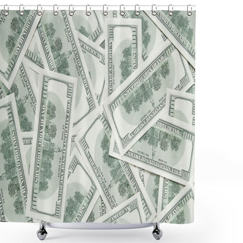 Personality  One Hundred Dollars Background. Back Side Of Banknotes Shower Curtains