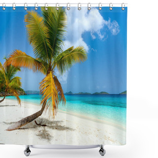 Personality  Beautiful Tropical Beach At Caribbean Shower Curtains