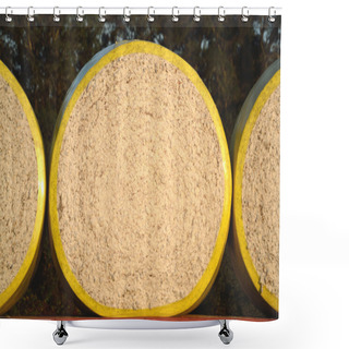 Personality  Cotton Round Bale Loaded On To Truck. Shower Curtains