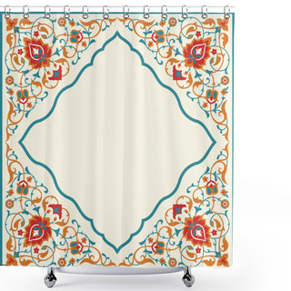 Personality  Ornate Vintage Frame In Arabian Style Shower Curtains