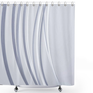 Personality  Close Up View Of Curved Paper Stripes Isolated On White Shower Curtains