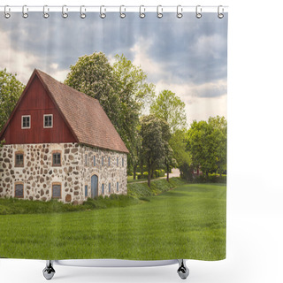 Personality  Traditional Stone Barn Shower Curtains