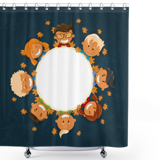 Personality  Vector Illustration Of Happy Kids. Back To School. Vector Illustration Shower Curtains