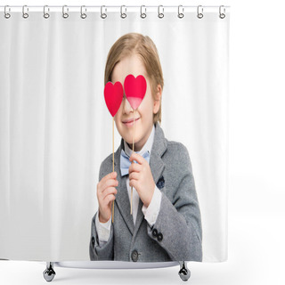 Personality  Cute Little Boy In Suit  Shower Curtains