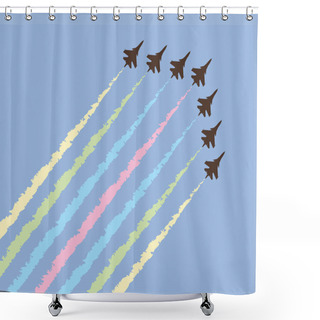 Personality  Vector Airplane Show Shower Curtains