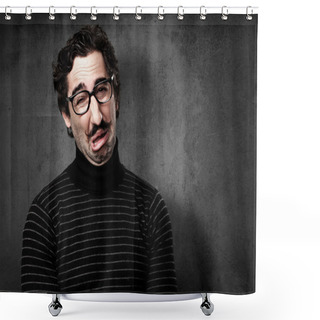 Personality  Pedantic Man Crying Shower Curtains