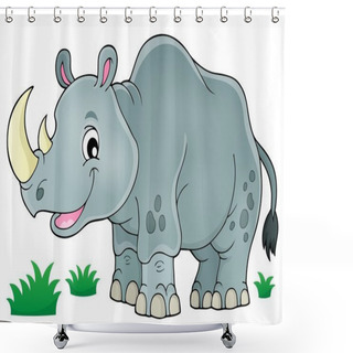 Personality  Rhino Theme Image 1 Shower Curtains