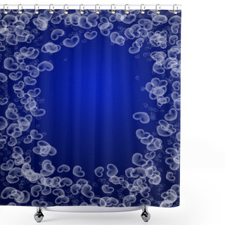 Personality  Abstract Hearts Shape In Blue Background Shower Curtains