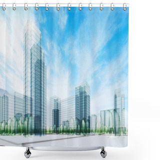 Personality  City Under Sky Shower Curtains