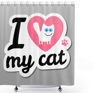 Personality  I Love May Cat Shower Curtains