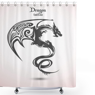 Personality  Dragon Tattoo Shower Curtains