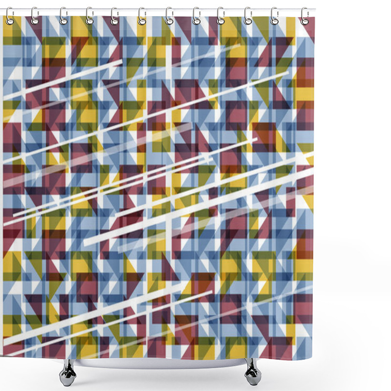 Personality  Abstract Vector Background With Symmetrical Shapes And Lines Shower Curtains