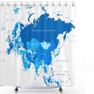 Personality  Eurasia Europa Russia China India Indonesia Map - Vector Illustration Shower Curtains