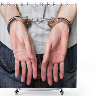 Personality  Handcuffs On Hands Shower Curtains