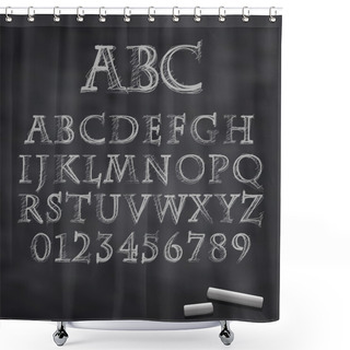 Personality  Vector Chalk Font Shower Curtains