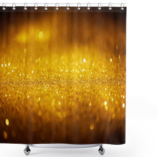 Personality  Abstract Shiny Gold Glitter On Dark Background Shower Curtains