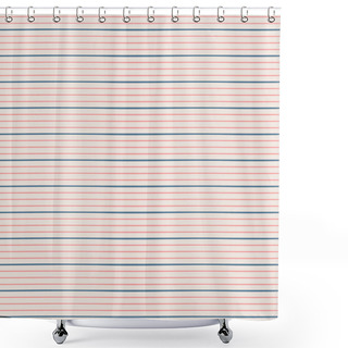 Personality  Horizontal Seamless Irregular Thin Striped Pattern. Blue And Pink Color Stripes On Bige Background. Seamless Vector Pattern Background. Shower Curtains