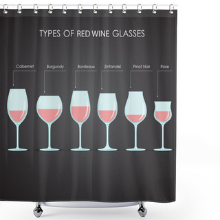 Personality  Types Of Red Wine Glasses Shower Curtains