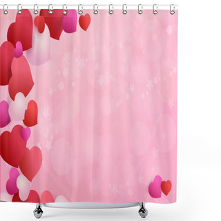 Personality  Frame Of Hearts With An Empty Space Under The Text. Shower Curtains