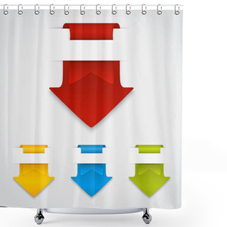 Personality  Set Vector Arrows In The Form Of Paper Stickers Shower Curtains