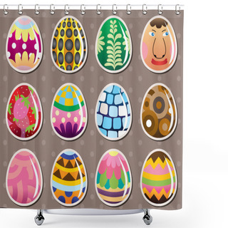 Personality  Cartoon Easter Egg Stickers Shower Curtains