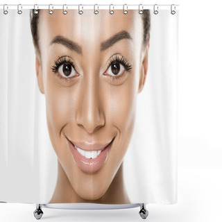 Personality  Smiling African American Woman Shower Curtains