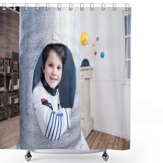 Personality  Boy In Toy Rocket Shower Curtains