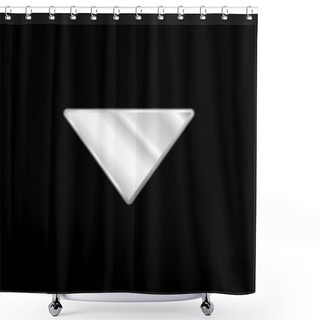 Personality  Arrow Down Filled Triangle Silver Plated Metallic Icon Shower Curtains
