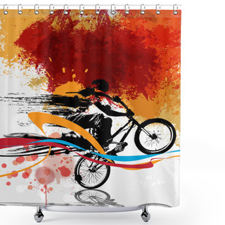 Personality  BMX, Sport Illustration  Shower Curtains