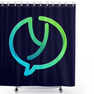 Personality  Y Letter With Speech Bubble Shower Curtains