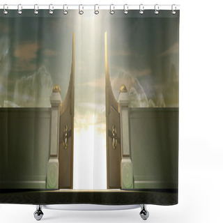 Personality  Heavens Open Gates Shower Curtains