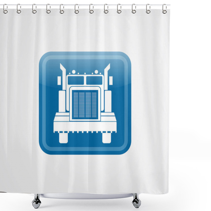 Personality  Big Truck Icon Logo Vector Design Template Shower Curtains