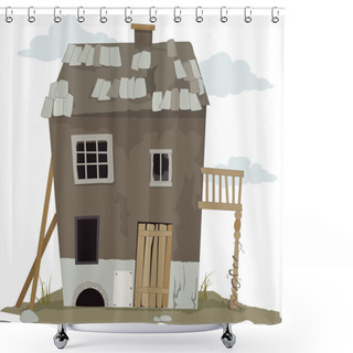 Personality  Old Cartoon Cabin Shower Curtains