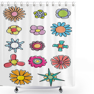 Personality  Colorful Flowers Shower Curtains