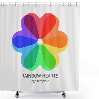 Personality  Conceptual Single Logo With A Heart Shapes Shower Curtains