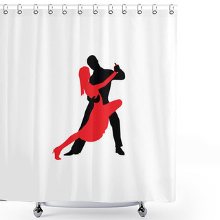 Personality  Latin Dancers Silhouette Shower Curtains