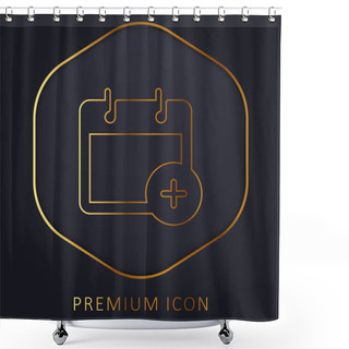 Personality  Add Event Golden Line Premium Logo Or Icon Shower Curtains