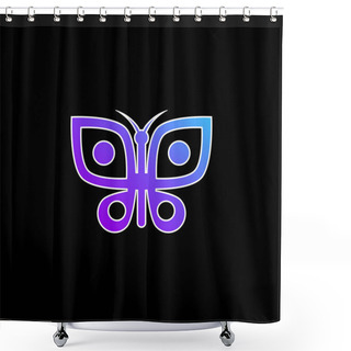 Personality  Big Butterfly Blue Gradient Vector Icon Shower Curtains