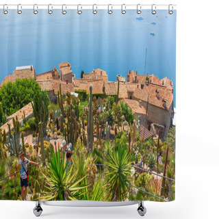 Personality  View From The Exotique Garden In Eze On Cote DAzur Shower Curtains